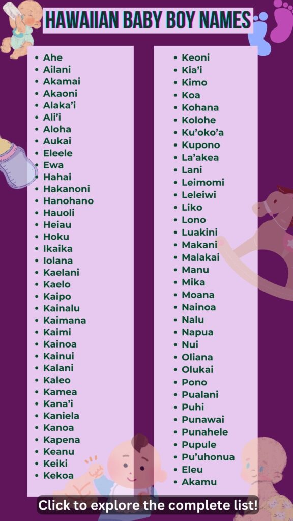 Hawaiian Baby Boy Names