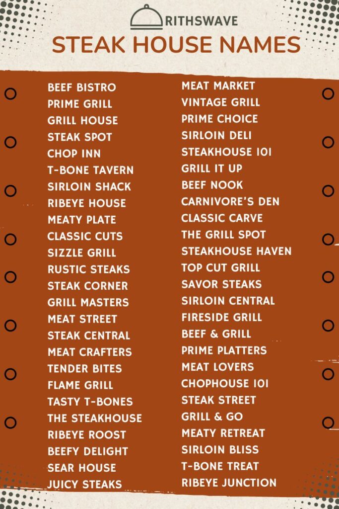 Steakhouse Business Names