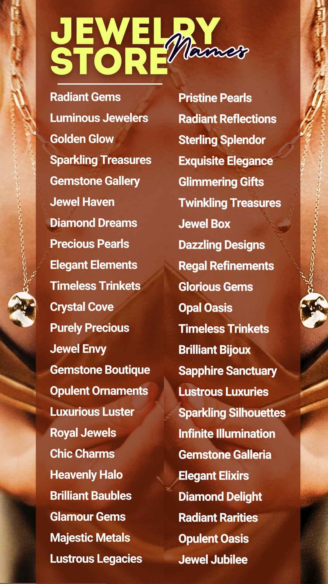 List of Jewelry Store Name Ideas