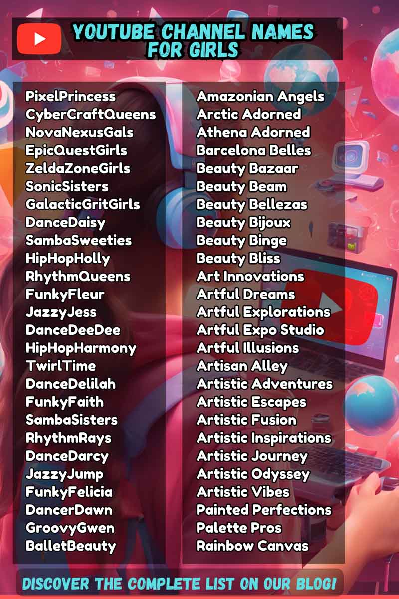 Creative YouTube Channel Names For Girls