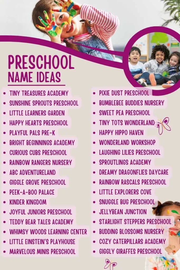 Creative Preschool Name Ideas along with Fresh Mottos