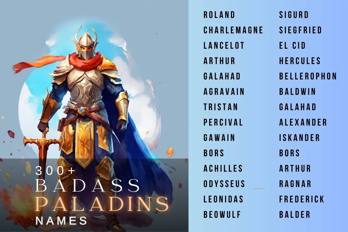 300+ Badass Paladin Names With Meaning