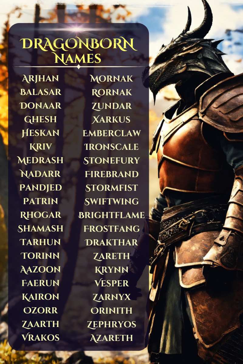 380 Awesome Dragonborn Names With Meanings