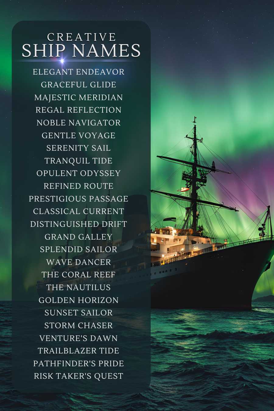 Ship Name Generator: 350 Creative And Unique Ship Names