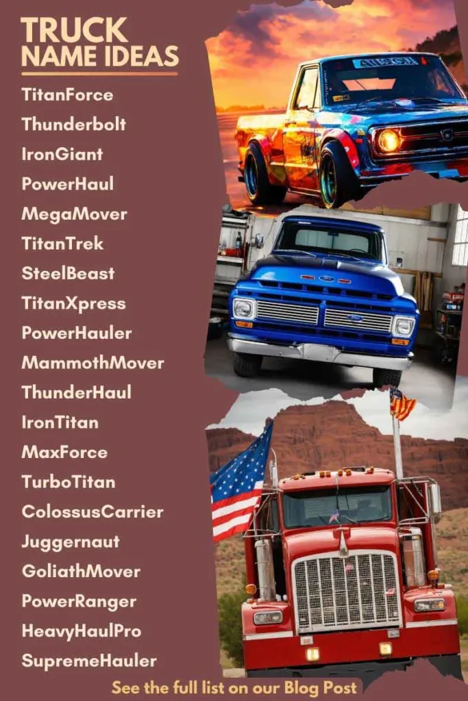 350+ Powerful Truck Name Ideas with Meaning